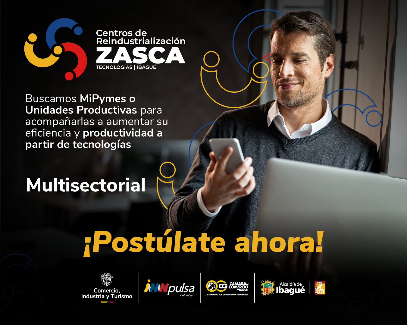 Centro de Reindustrialización Zasca Tecnologías | Ibagué. Postulación presencial en el Zasca Tecnologías ubicado en el Centro Comercial Acqua, local 413, en Ibagué, Tolima.