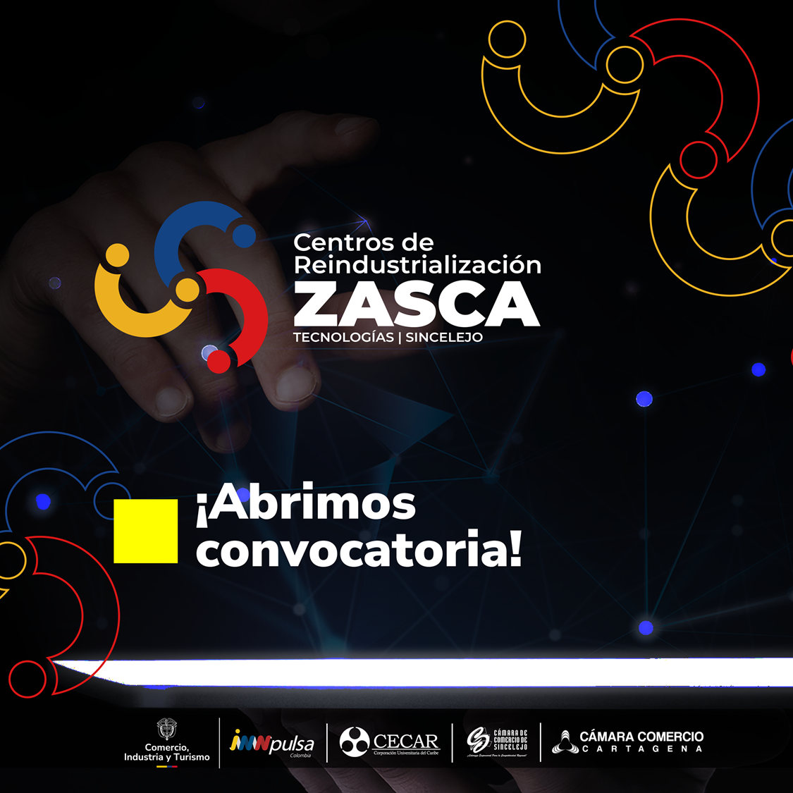 Centro de Reindustrialización Zasca Tecnologías | Sincelejo. Postulación presencial en el Zasca Tecnologías ubicado en CECAR Carretera Troncal de Occidente Kilómetro 1, Vía Corozal - Sincelejo, Sucre